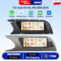 Bezprzewodowy system CarPlay i Android Auto, 8,8-calowy ekran dotykowy do Audi A4 A4L B8 (roczniki 2009–2016), inteligentny system multimedialny do samochodu z funkcją Bluetooth, nawigacją GPS,