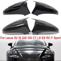 1 Pair Left Hand Drive Side Rearview Mirror Cover Cap Wing Carbon Fiber Black For Lexus IS/ IS GS/ GS CT LS ES RC F Sport