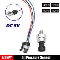 1/8NPT Oil Fuel Air Pressure Transducer Transmitter Sensor DC 5V 100/150/200/300/500Psi Oil Pres Sensor Stainless Steel