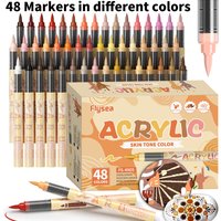 12-48 Colors Acrylic Skin Tone Markers, Acrylic Paint Markers, Quick-Drying, Colors That Are Long-Lasting and Vibrant for Creating Artwork, Art Supplies, Student Gifts, Back-To-School Season &