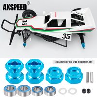 AXSPEED 1Set Aluminum Alloy Hex Wheel Hub Adapters w/ Bearing for Tamiya 58346 Grasshopper 1/10 RC Car Upgrade Parts