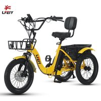 AliExpress NONE 3 Wheel Electric Bike Wide Seat with Rear Motor Electric Trike Tricycle Folding Cargo Tricycle 2026