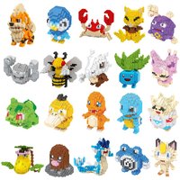 Pokemon Micro Building Blocks LBOYU Jigglypuff Gengar Mudkip Piplup Raichu Bulbasaur Pikachu Mini Brick Figures Toy For Kids
