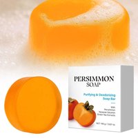 100g Persimmon Soap Bar for Body Odor Control, Persimmon Soap for Face and Body Wash, Gentle Smooth Deodorant Handmade Bath Soap
