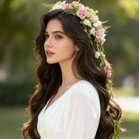 1pc Bohemian Rattan Flower Vines Headband Bride Wedding Hair Accessories Women Girl Floral Wreath Hairband Hair Hoop Headdress