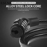 ESLNF High Security 4 Digit Combination Bike Cable Long Anti Scratch Cut Resistant Durable Steel Chain Lock For Outdoor Cycling