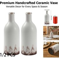 Light Luxury Simple Retro Vase - Decoration Creative Matte White Glaze Ceramic Non-slip Bottom Vase Living Room Table Decoration