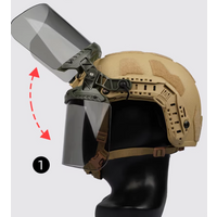 Tactical Helmet Rail Goggles Visor Flip Up Lens Wind Goggles for EX Wendy /FAST/MICH Rail Thicken Antifog Extended face mask