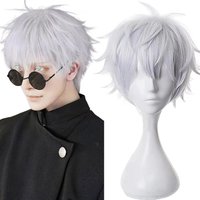 Silver white wig, handsome men cos Jujutsu High cosplay wig