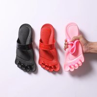 New Summer Anti-Odor Anti-Slip Slippers Correcting Big Toe Outward Flip Home Bathroom Wear Five-Finger Toe Slippers Women