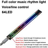 TYPEC USB 64 LED Stereo Music Spectrum Display Audio Level Indicator Full Color RGB Music Rhythm Light Atmosphere Lamps VU Meter