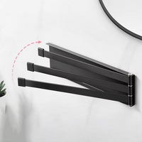 Magnetic Towel Rail Rack Wall Mounted Bathroom Folding Towel Drying Rack Kitchen Rag Hand Towel Storage Shelf Household Supplies
