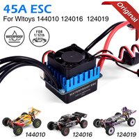 WLtoys 144010 124019 Original 45A Brushless ESC For 1/12 RC Car WLtoys124016 Spare Parts Water-proof 2-3S Lipo with Cooling Fans