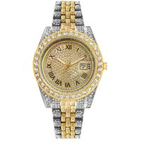 New Luxury Diamond Watch for Men Women Hip Hop Iced Out Watch Unisex Quartz Wristwatch Date Clock Relogio Masculino Dropshipping