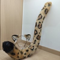 New Hand Made Work Tiger Panthera Leo Black Panther Ears Hairhoop Headwear Tail Custom Made Cosplay Costume Accessories