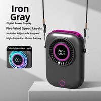 5 Speeds Mini Hanging Neck Fan Ultra Quiet Wide-Angle Airflow Portable Cooling Fan Fanless Design with Stand
