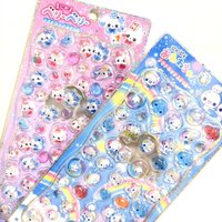 Cartoon Japanese 3D Crystal Relief Stickers Fashion Girls DIY Phone Water Cup Decoration Stickers Kid Festival Gift Stickers