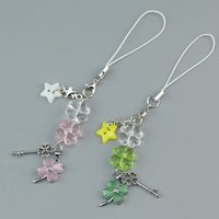 Lucky Leaf Phone Charms Pendant Cute Key Chain Cases for iPhone 15 Samsung Schoolbag Books CCD Camera Ins Korea Pink Green Gift
