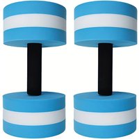 2pcs Aqua Fitness Barbell, EVA Foam Dumbbells for Water Aerobics, Universal PE Material, Blue Water Weights for Pool Exercise