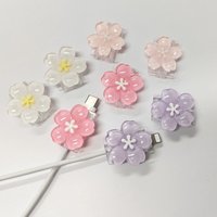 Cute Sakura Protector Cover Anti-break Kawaii Bowknot Charger Protector Organizer Data Line Cord Winder For iPhone 18W 20W