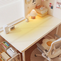 Leather Desk Pad Protector Gradient Pink Yellow Blue Y2KKawaii Mouse Pad Office Desk Mat Waterproof Non-Slip PU Desk Blotter Pad