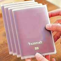 6-piece transparent frosted thick passport protection case with multiple card slots - a home-use travel document storage holder
