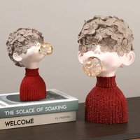 Abstract Art Bubble Blowing Doll Statue, Living Room Decoration, Resin Sculpture Decoration Crafts, Home Decoration Accessories