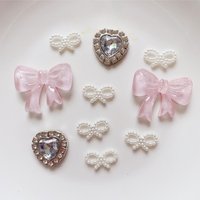 10pcs Shoes Charms Removable Sweet Pink Bowknot Shoes Accessories for Girls Summer Shoes DIY Gift