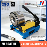JH Manual Hydraulic Pipe Crimping Machine with 7 Dies Portable High-Pressure Hose Crimper for Brake Line Oil Pipe