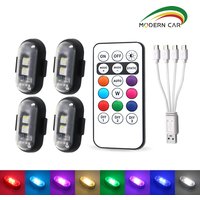 4/10x Samochodowa lampa LED, wielofunkcyjna lampa ostrzegawcza LED do samochodu, bezprzewodowa lampa samochodowa z możliwością ładowania i pilotem, lampa dekoracyjna