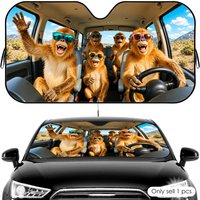 Playful Animals Sun Visor Car Windshield Sun Shade UV Protection Heat Insulation Cover Universal Sun Protector