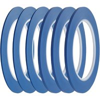 YITAPE 6 Rolls Fine Line Tape Blue Vinyl High Temp Masking Tape for Automotive DIY Curves Paint Fineline Strips No Residue