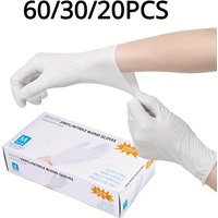 20/30/60PCS White Nitrile Gloves For Kitchen Household Cleaning Gloves Waterproof Tattoo Glove Car Repair Pet Care Hair Dyeing