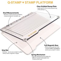 Precise Stamping Platform with Anti-Slip Mat Clear Gridded Stamp Plate for Cling Stamps Clear Stamps Positioning Tool DIY Craft