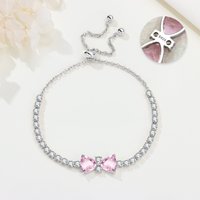 MISEFF S925 Sterling Silver Bracelet Exquisite Bow Tennis Bracelet Chain Jewelry For Women Birthday Gift