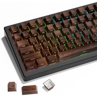 Wood Grain, Side Engraved Translucent Cherry Keycap PBT 126 Keys, Customized for 60/84/98/108 Mechanical Keyboard