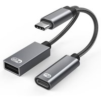 Câble USB Type C 2 en 1, 60W PD, charge rapide, adaptateur OTG, convertisseur de synchronisation de données, multifonctionnel pour ordinateur portable, téléphone portable, tablette