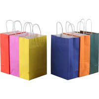 2/5/10pcs Colorful Kraft Paper Bags DIY Multifunction Paper Bag with Handles Festival Christmas Gift Packing Pouch Shopping Bags