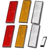 2x Self Adhesive Reflector Rectangular Safety Mark Signal Strip Rear Position Reflective Bicycle Caravan Fence Trailer Gate Post