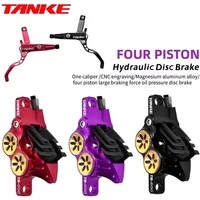 TANKE MTB 4-piston hydraulic disc brake 900/1700mm, 4-piston brake pad in resin, oil pressure AM DH road MTB ultra-light disc br image 4