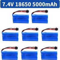 7.4V 5000mah 18650 LI-ION Battery with SM-4P Plug for car model water bullet guns toys parts RC toys Boat Spare Parts 2S battery