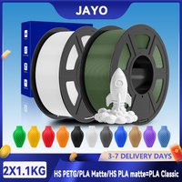 JAYO 2Rolls 3D HS Matte PETG /PLA Matte/HS PLA matte(=PLA Classic) Printer Filament 1.75mm Neatly Wound & Non-toxic PLA for 3D