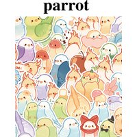40pcs Parrot sticker cartoon hand-painted notebook suitcase decoration skateboard guitar DIY waterproof sticker