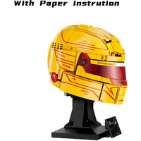 Moc Scuderia HP Lewis Hamilton Helmet Bricks Building Blocks 884pcs Race Car Merchandise Model Birthday Gifts for Teenage Toys