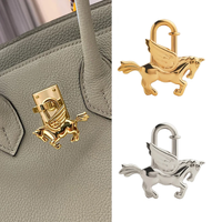 Luxury Bag Pendant For Birkin Kelly Handbag Pegasus Lock Charm All-steel Animal Metal Lock Bag Pendant High-end Charm Necklace