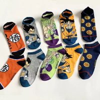 5Pairs of Fashionable New Dragon Ball Cartoon Socks Wukong Beijita Brothers Anime Printed Ankle Socks Unisex Casual Couple Socks