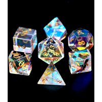 7pcs Set Crystal Style DND Dice Set D20 D12 D10 D8 D6 D4 of Dungeon and Dragon Dice Role-Playing Board Card Game Supplies