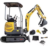 Mini Excavator 1.5 ton 1.8 ton Customized Free Shipping Multi-function Mini Bagger Digger Small Crawler Farm Excavators Garden