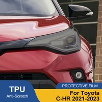 For Toyota C-HR 2021-2023 Smoke Black Anti-Scratch High-Gloss Auto Headlight Protective Film Pre Cut Car Vinyl Wrapping Film