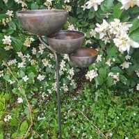 Outdoor Garden Water Feature Raincatcher Garden Metal Decoration Waterfall Bird Bath Outdoor Courtyard Little Bird Drinking Cup